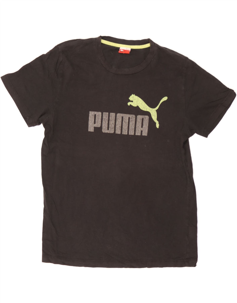 PUMA Mens Graphic T-Shirt Top Medium Black Cotton Vintage Puma and Second-Hand Puma from Messina Hembry 