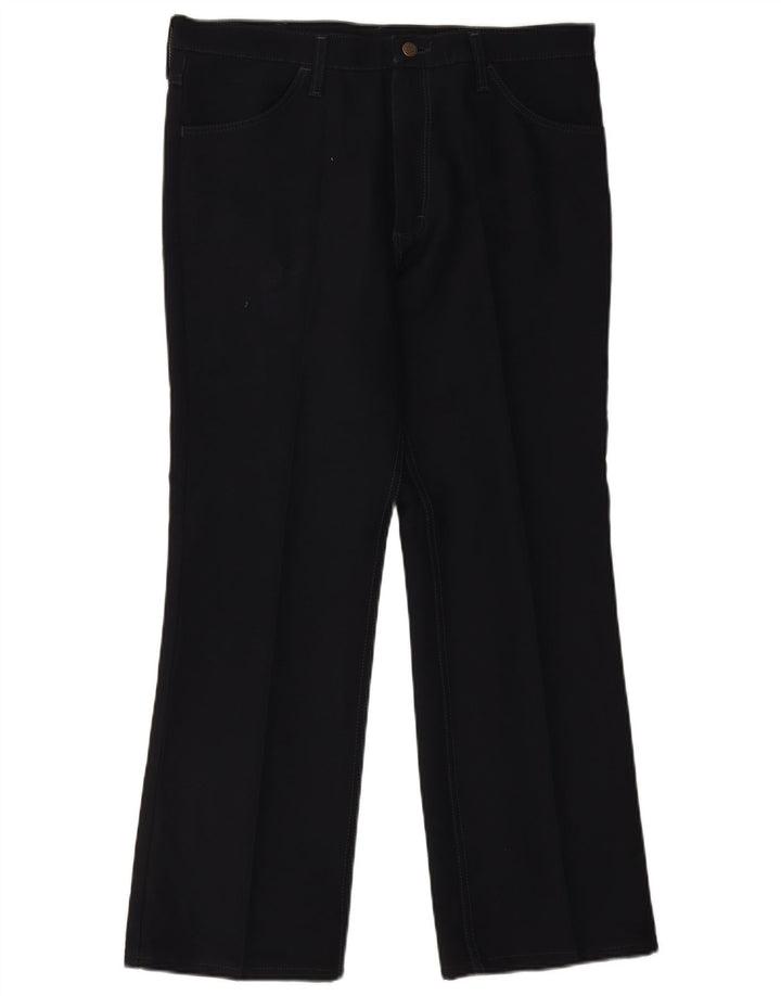 Wrangler Mens Straight Casual Trousers W36 L30 Navy Blue Polyester