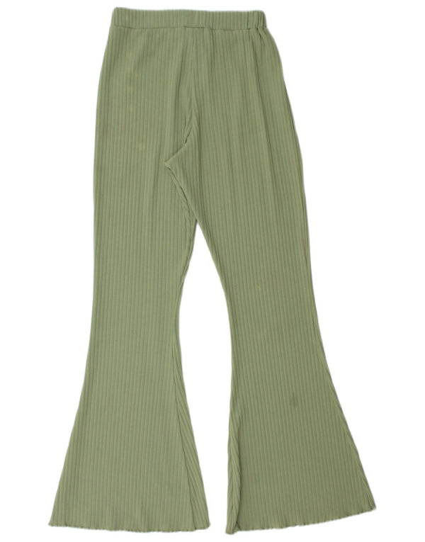 Nike Womens Flare Tracksuit Trousers UK 12 Medium Green