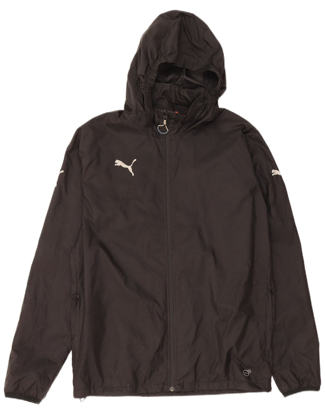 PUMA Mens Hooded Rain Jacket UK 38 Medium Black Nylon