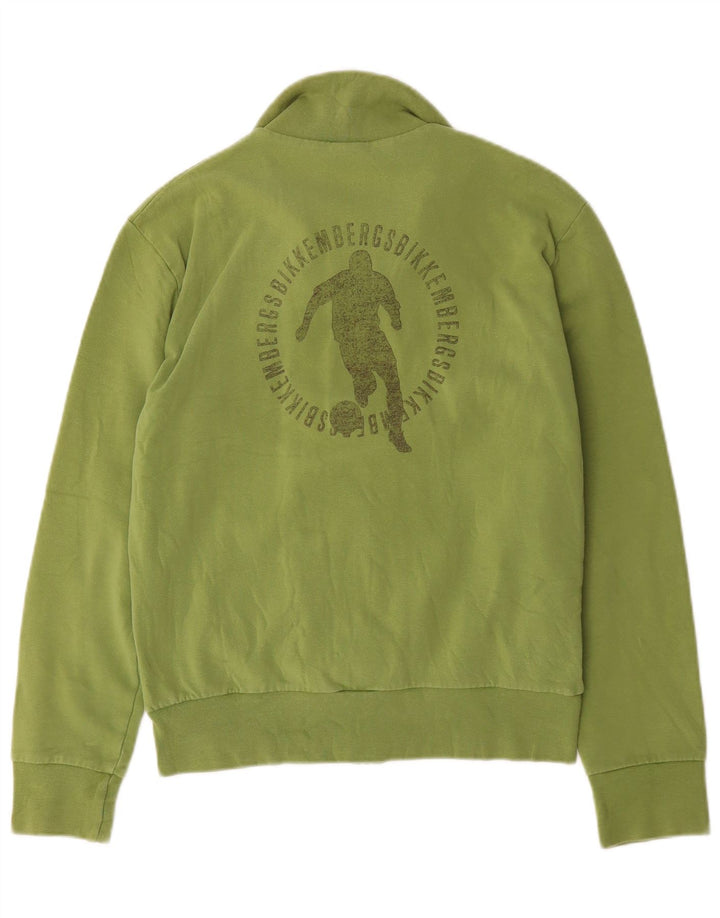 Bikkembergs Mens Graphic Tracksuit Top Jacket Medium Green Cotton