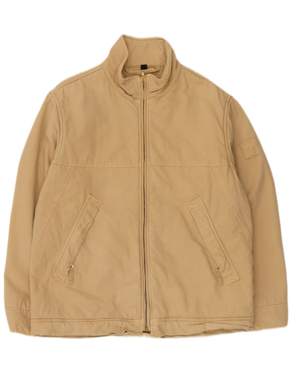 Murphy & Nye Mens Regular Fit Bomber Jacket UK 40 Large Beige Cotton