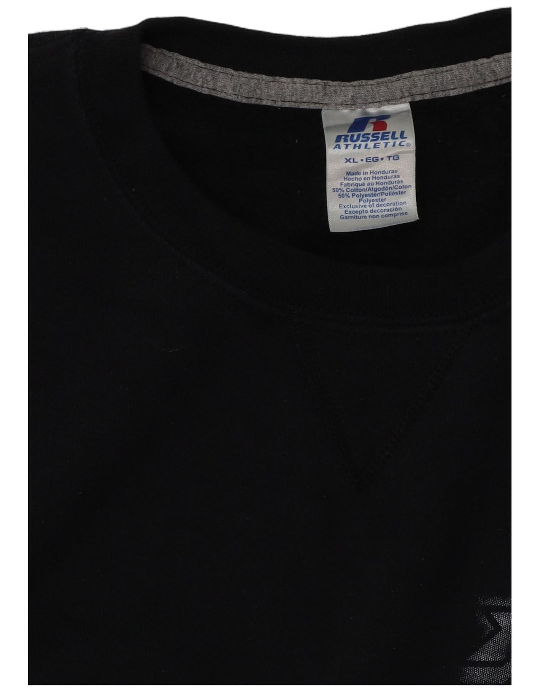 RUSSELL ATHLETIC Mens Graphic Sweatshirt Jumper XL Black Cotton