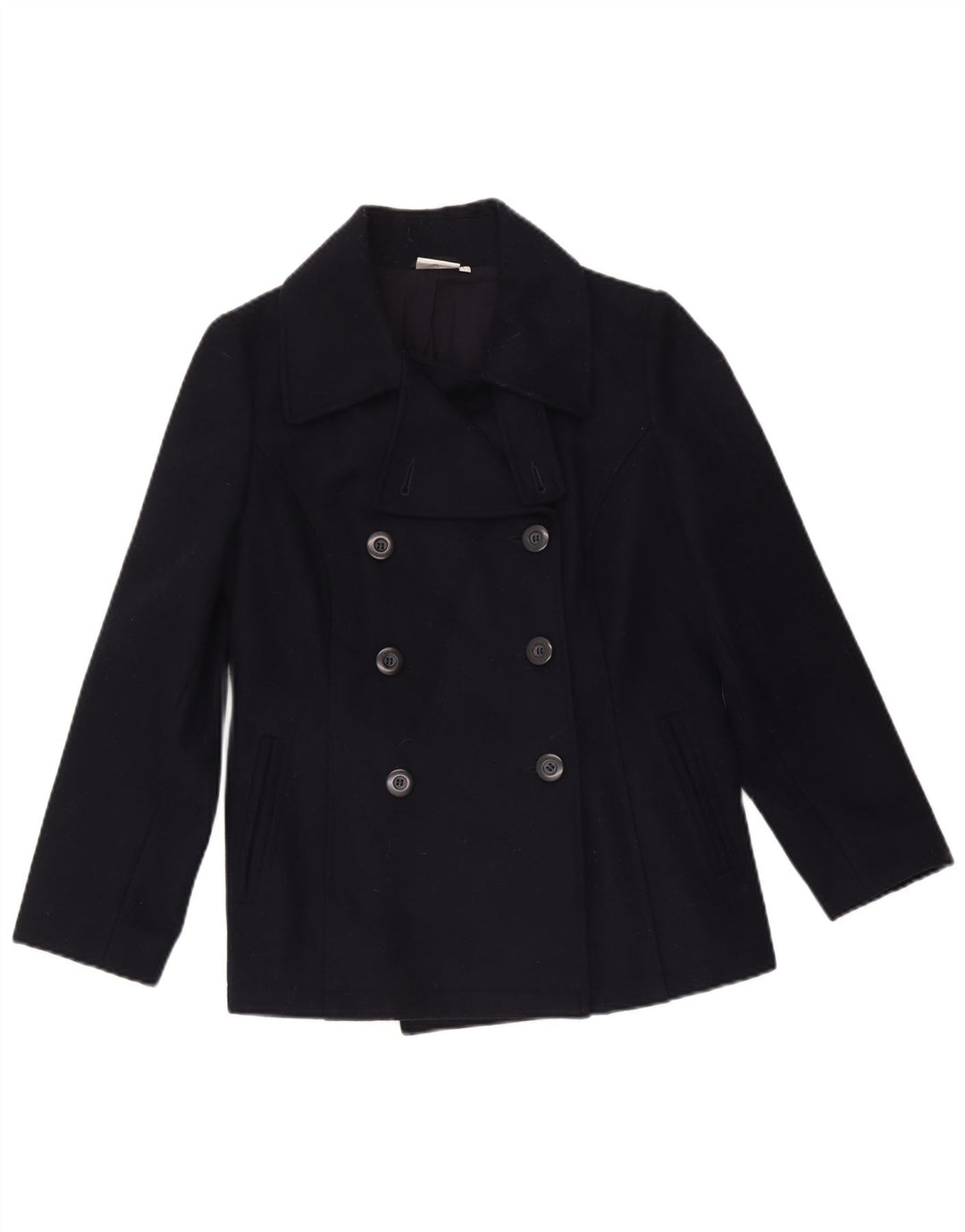 Ellesse Womens Pea Coat UK 14 Large Navy Blue Wool