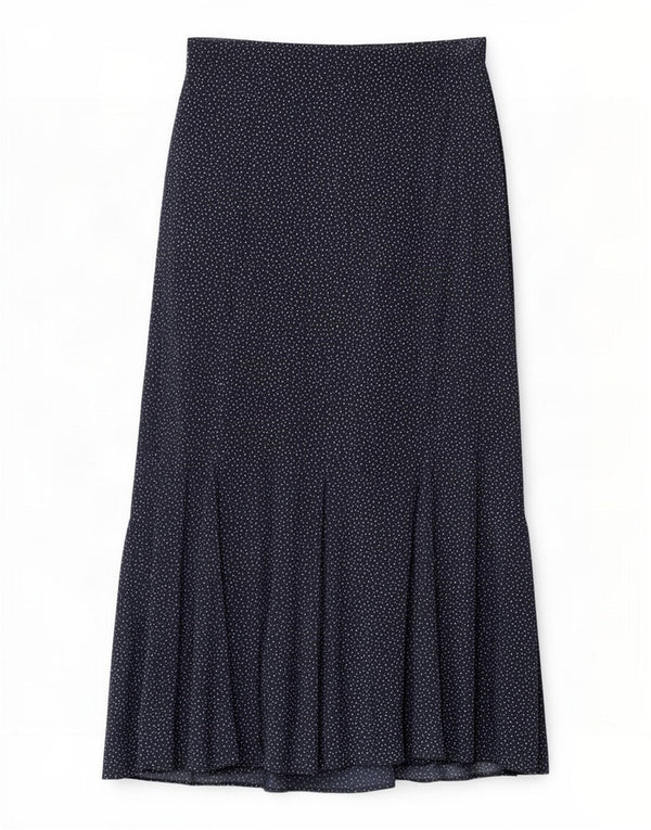 Marks & Spencer Womens A-Line Skirt UK 10 Small W30 Navy Blue Spotted