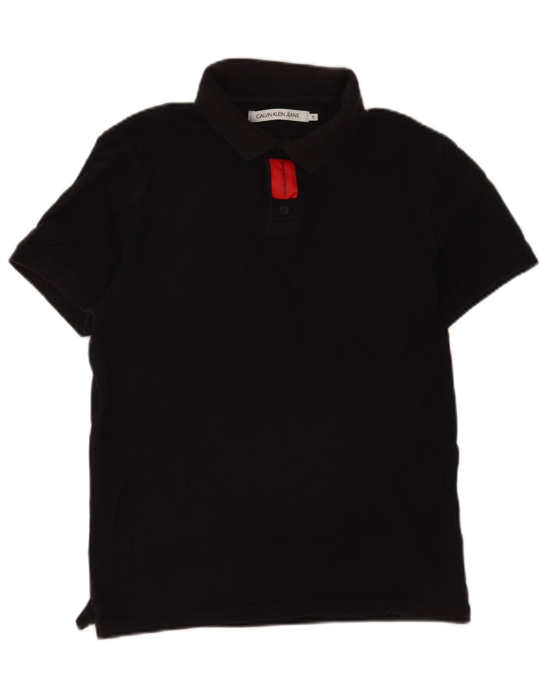 Calvin Klein Jeans Mens Polo Shirt Small Black Cotton