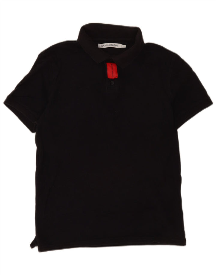 Calvin Klein Jeans Mens Polo Shirt Small Black Cotton