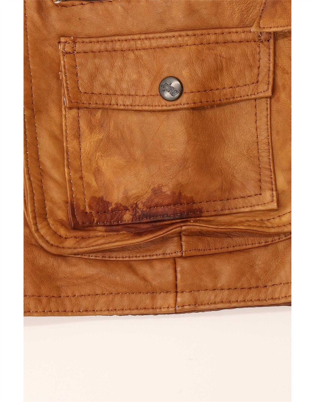 Vintage Mens Leather Utility Jacket UK 38 Medium Brown