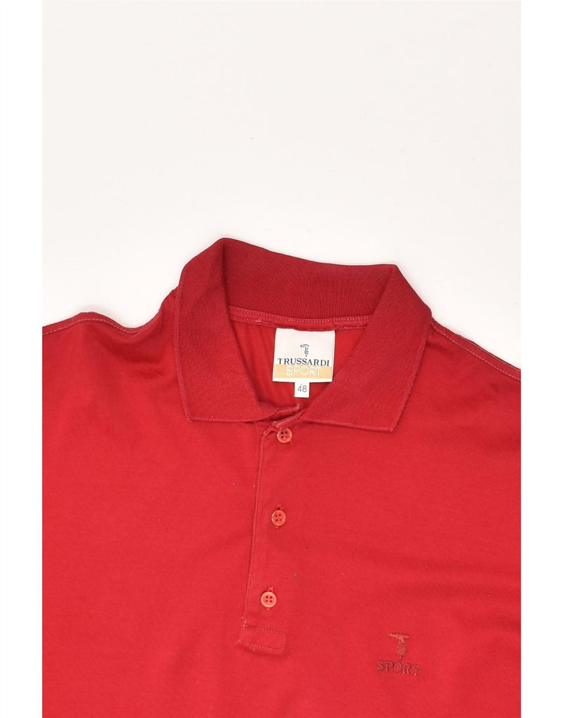 TRUSSARDI Mens Polo Shirt IT 48 Small Red Cotton Vintage Trussardi and Second-Hand Trussardi from Messina Hembry 