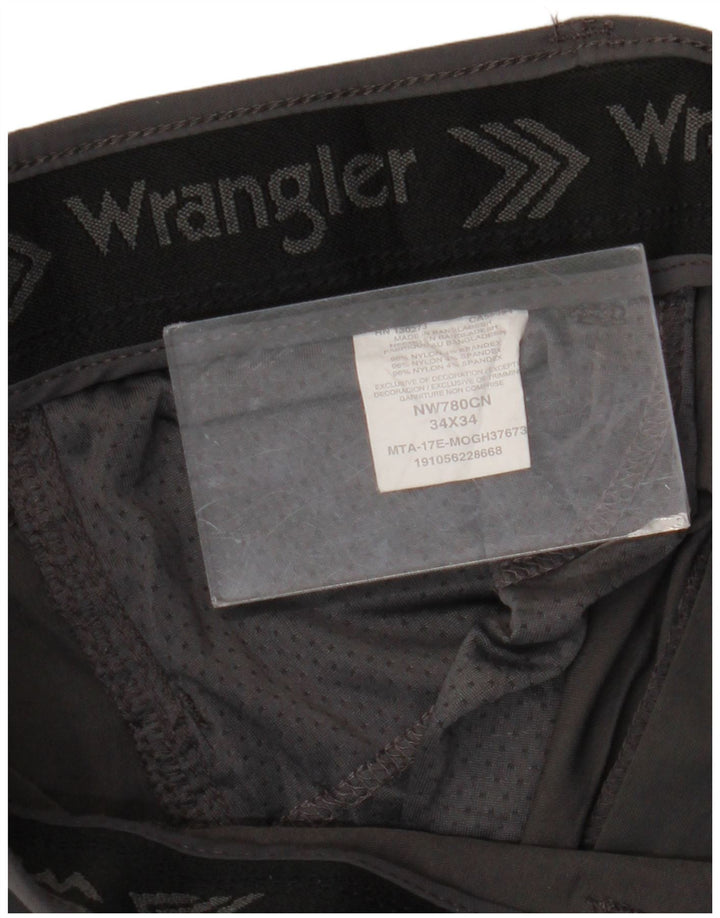 WRANGLER Mens Straight Cargo Trousers W34 L34 Grey Nylon