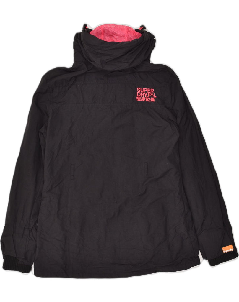 SUPERDRY Womens The Windmac Hooded Windbreaker Jacket UK 12 Medium Black | Vintage Superdry | Thrift | Second-Hand Superdry | Used Clothing | Messina Hembry 