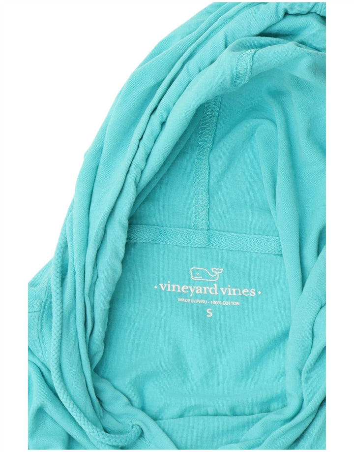 VINEYARD VINES Womens Hooded Graphic Top Long Sleeve UK 10 Small Blue
