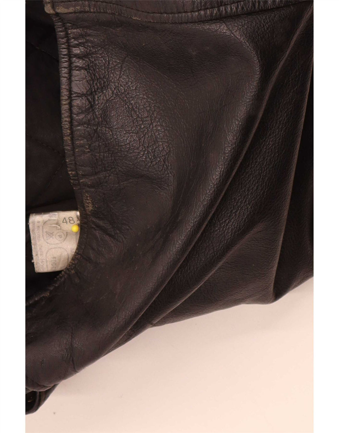 Vintage Mens Leather Jacket IT 48 Medium Black
