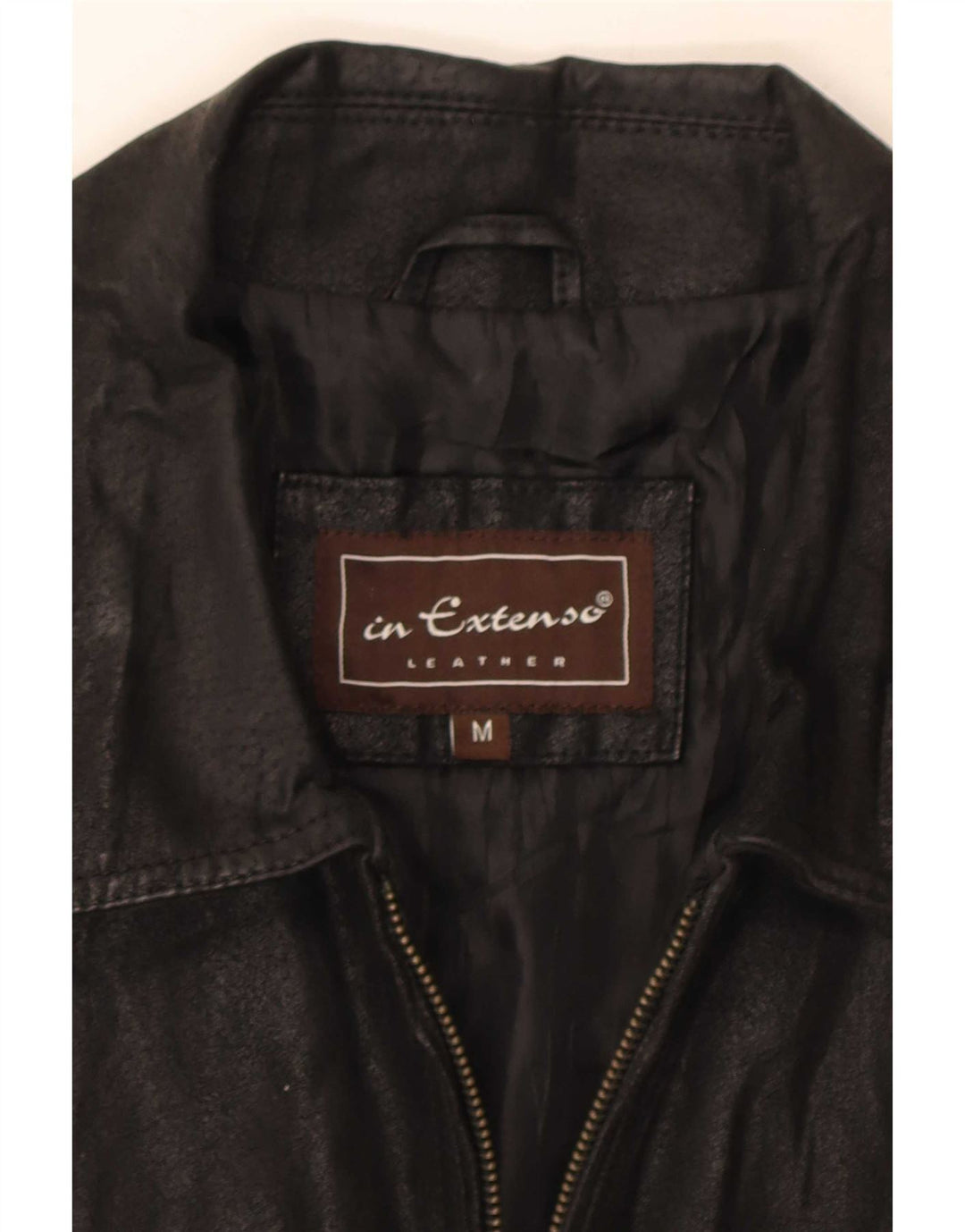 In Extenso Mens Leather Jacket UK 38 Medium Black