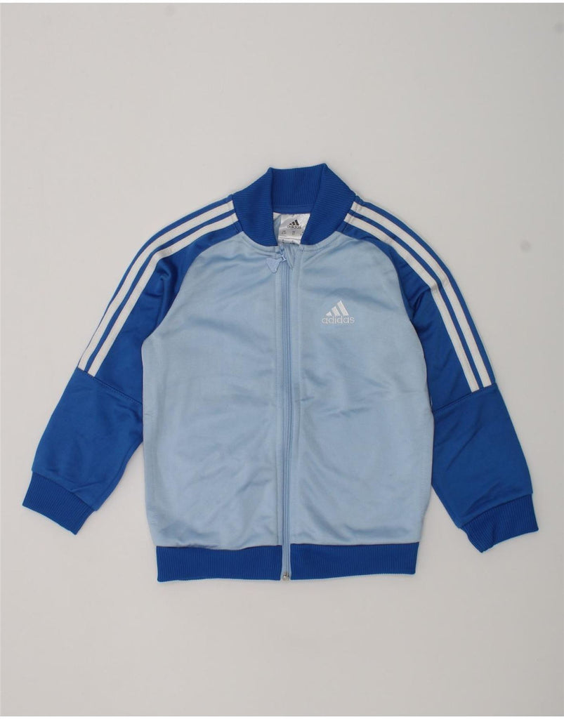 ADIDAS Boys Tracksuit Top Jacket 2-3 Years Blue Colourblock Polyester | Vintage Adidas | Thrift | Second-Hand Adidas | Used Clothing | Messina Hembry 