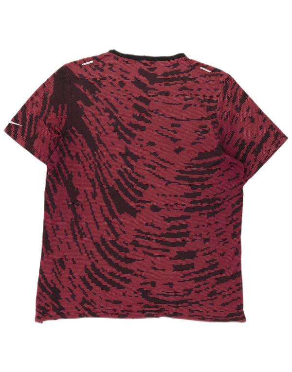 Nike Mens Dri Fit T-Shirt Top Large Burgundy Tie Dye Polyester