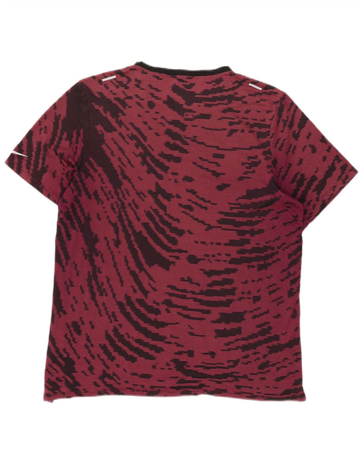 Nike Mens Dri Fit T-Shirt Top Large Burgundy Tie Dye Polyester