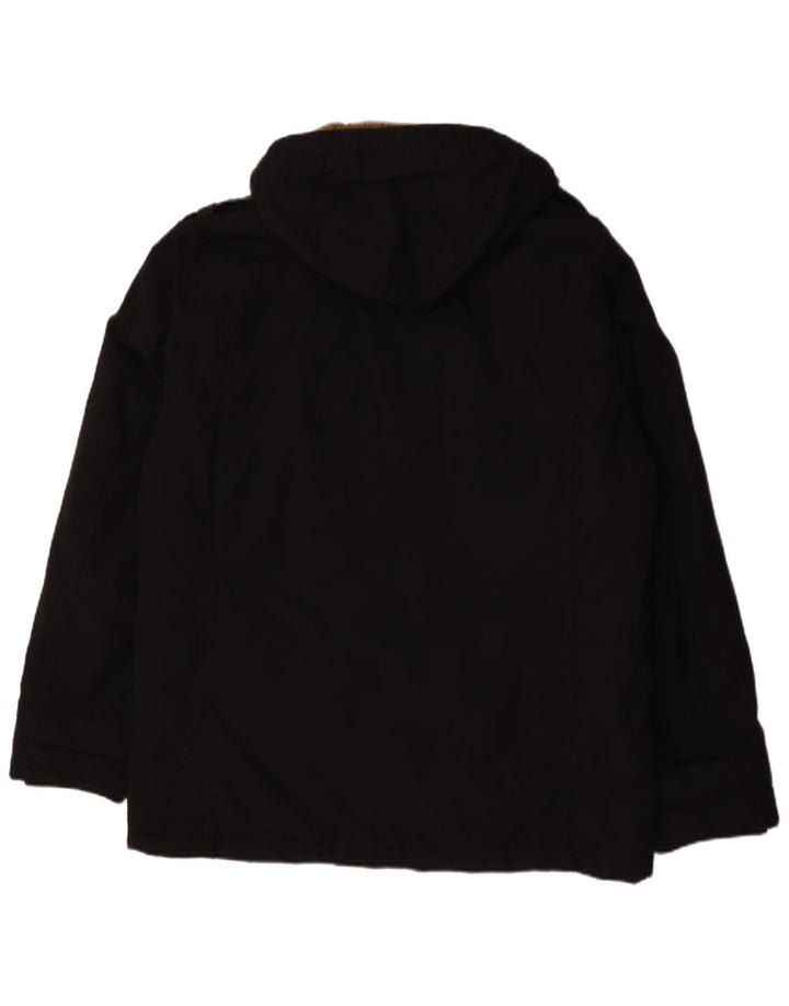 S.Oliver Mens Hooded Padded Jacket UK 42 XL Black Polyester