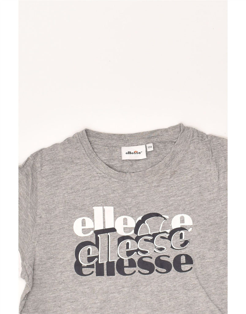 ELLESSE Girls Graphic T-Shirt Top 11-12 Years Grey | Vintage Ellesse | Thrift | Second-Hand Ellesse | Used Clothing | Messina Hembry 