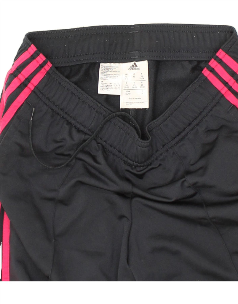 ADIDAS Womens Tracksuit Trousers UK 4/6 XS  Black Polyester | Vintage Adidas | Thrift | Second-Hand Adidas | Used Clothing | Messina Hembry 