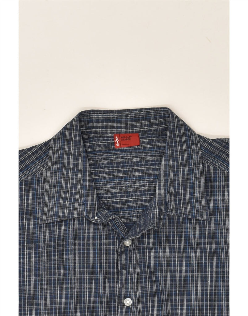 LEVI'S Mens Slim Shirt XL Navy Blue Check Cotton | Vintage Levi's | Thrift | Second-Hand Levi's | Used Clothing | Messina Hembry 