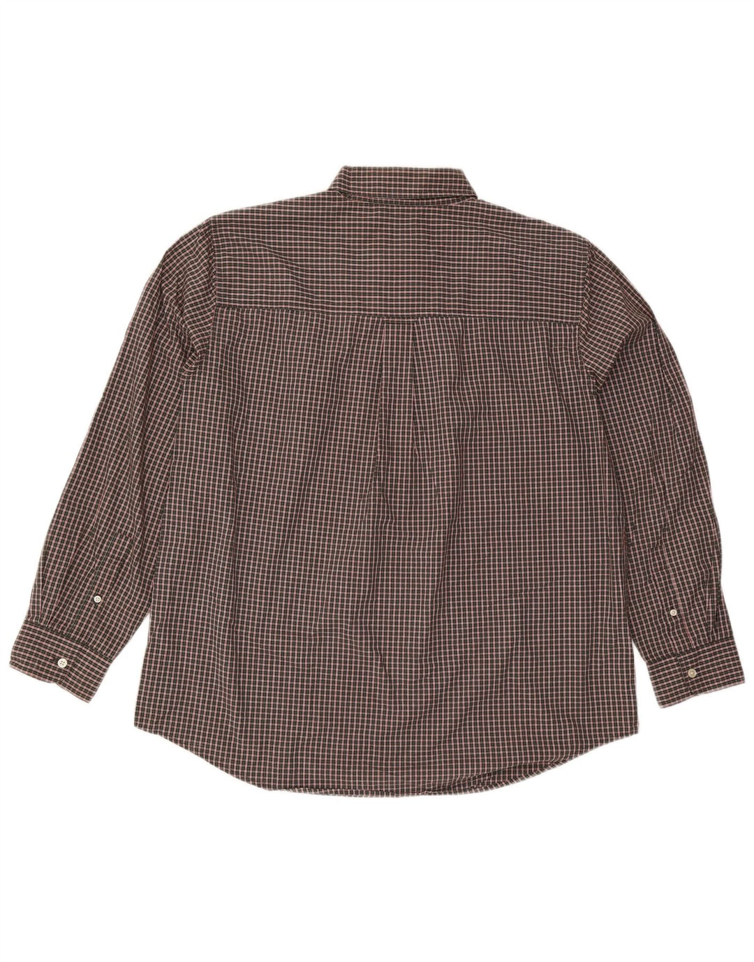 Chaps Mens Shirt XL Brown Check Cotton