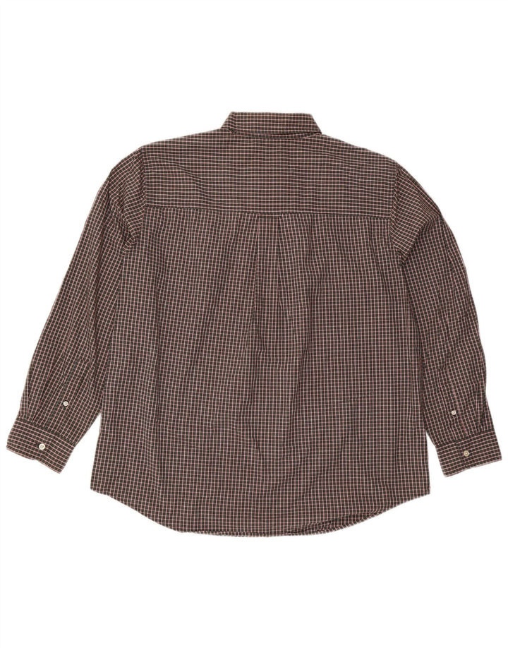 Chaps Mens Shirt XL Brown Check Cotton