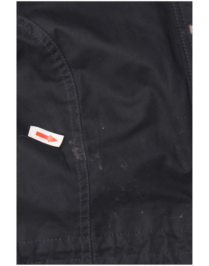 Superdry Mens Hooded Sherpa Parka Jacket UK 38 Medium Navy Blue Polyester