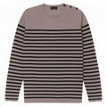 Zara Mens Crew Neck Jumper Sweater Large Grey Striped