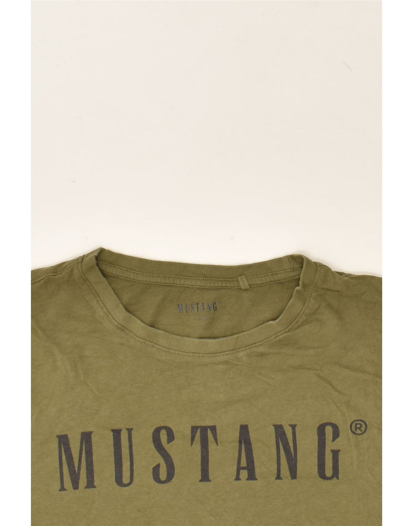 MUSTANG Mens Graphic T-Shirt Top XL Green Cotton | Vintage Mustang | Thrift | Second-Hand Mustang | Used Clothing | Messina Hembry 