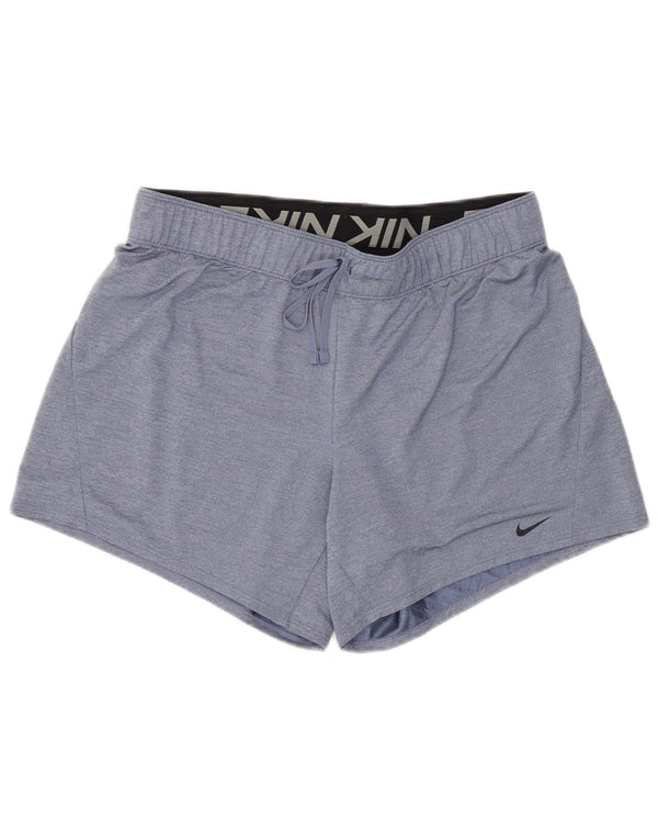 Nike Womens Dri Fit Sport Shorts UK 14 Medium Blue Polyester
