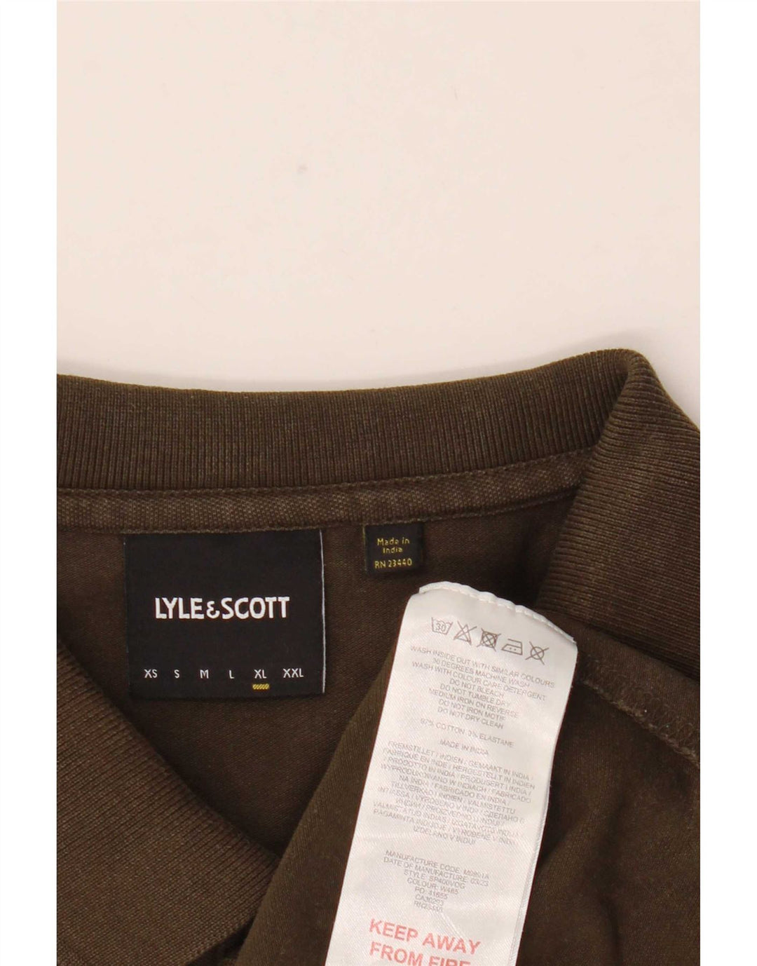 Lyle & Scott Mens Polo Shirt XL Khaki Cotton