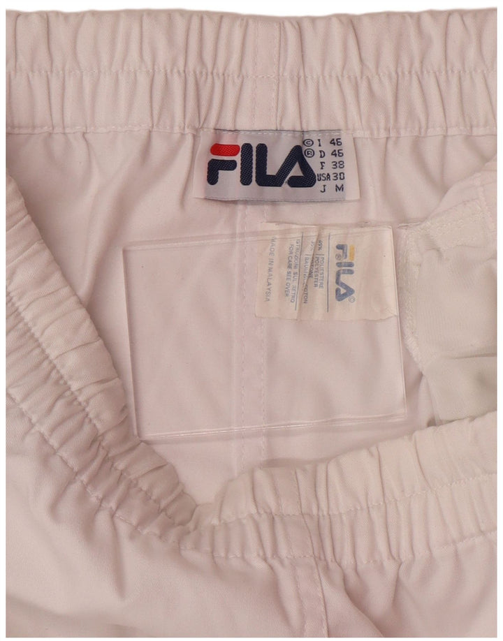 FILA Mens Sport Shorts IT 46 Small  White Polyester
