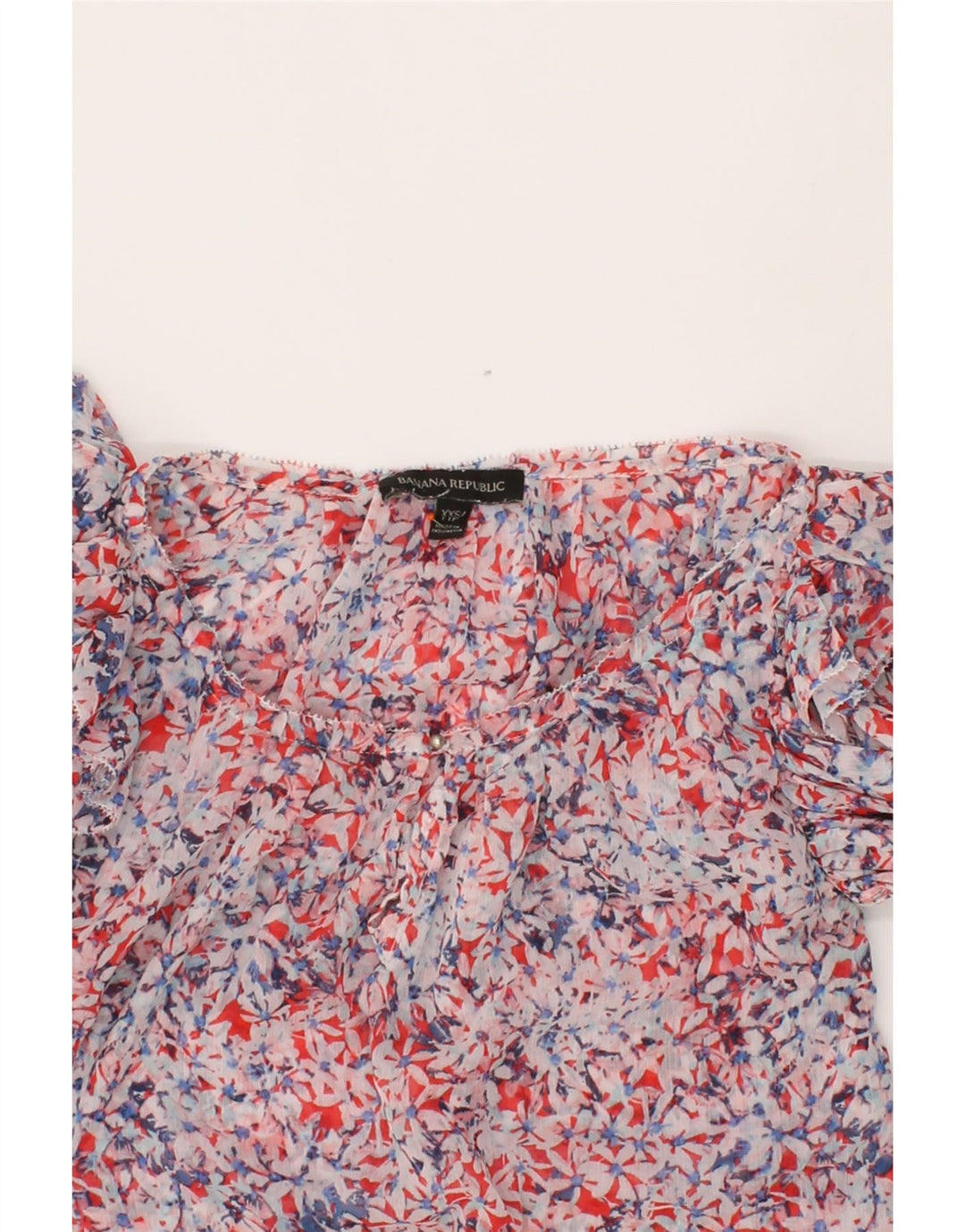 BANANA REPUBLIC Womens Blouse Top UK 2 2XS Multicoloured Floral Polyester Vintage Banana Republic and Second-Hand Banana Republic from Messina Hembry 