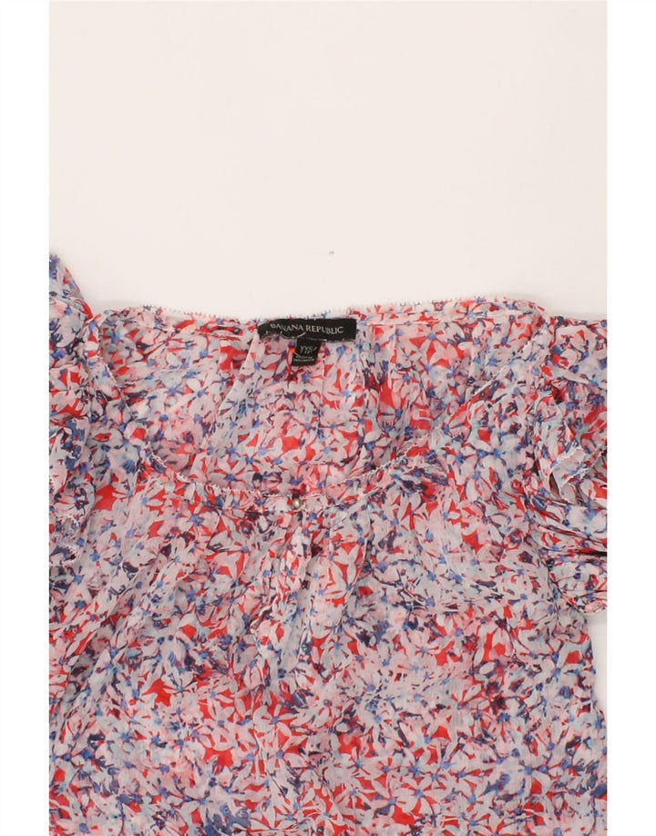 BANANA REPUBLIC Womens Blouse Top UK 2 2XS Multicoloured Floral Polyester Vintage Banana Republic and Second-Hand Banana Republic from Messina Hembry 