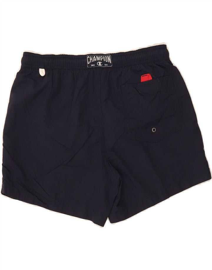CHAMPION Mens Graphic Sport Shorts Medium Navy Blue Colourblock Vintage Champion and Second-Hand Champion from Messina Hembry 
