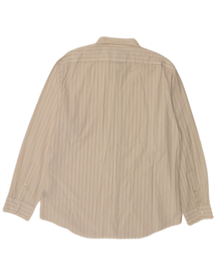 Ralph Lauren Mens Shirt XL White Striped Cotton