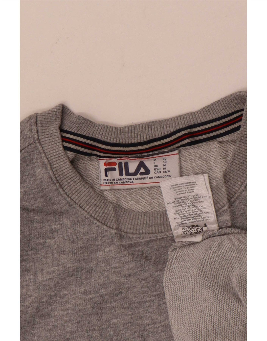 Fila Mens Graphic Sweatshirt Jumper Medium Grey Cotton