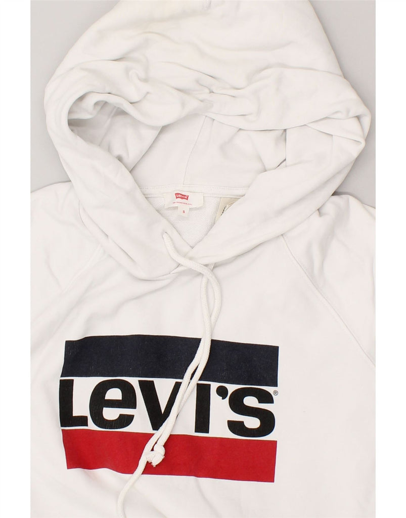 LEVI'S Mens Graphic Hoodie Jumper Small White Cotton | Vintage Levi's | Thrift | Second-Hand Levi's | Used Clothing | Messina Hembry 