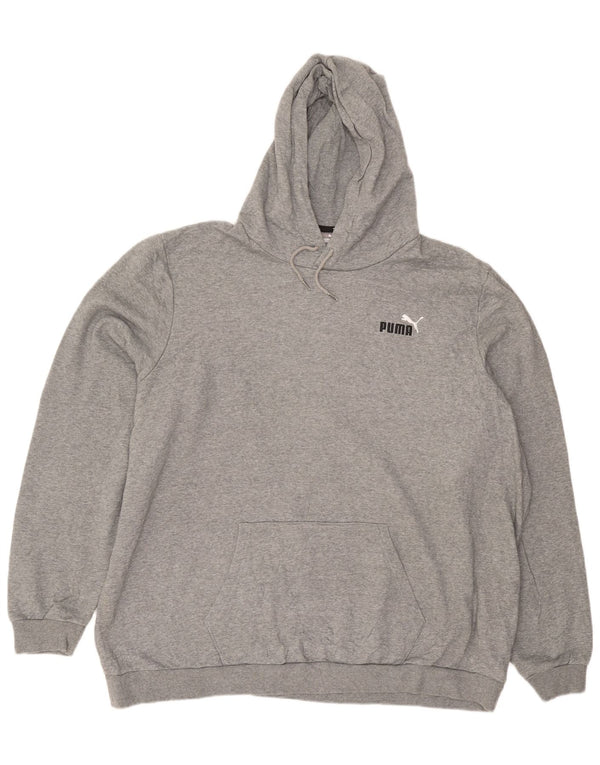 Puma Mens Tall Hoodie Jumper 4XL Grey Flecked Cotton