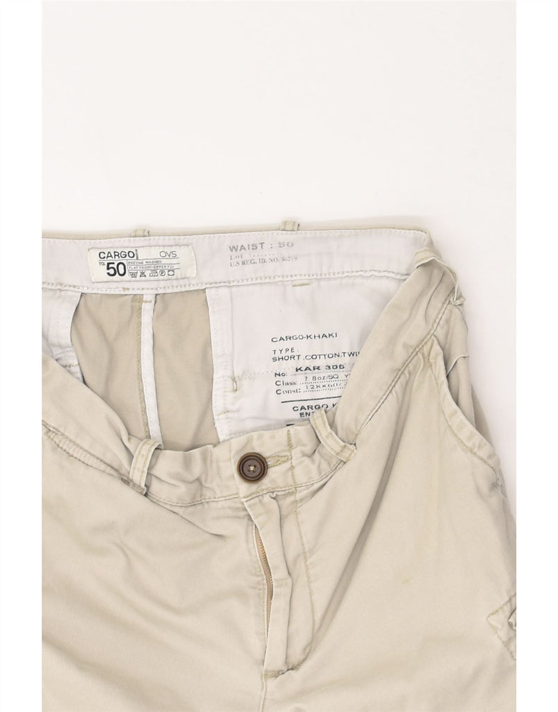 OVS Mens Cargo Shorts IT 50 Large W36 Beige Cotton | Vintage OVS | Thrift | Second-Hand OVS | Used Clothing | Messina Hembry 