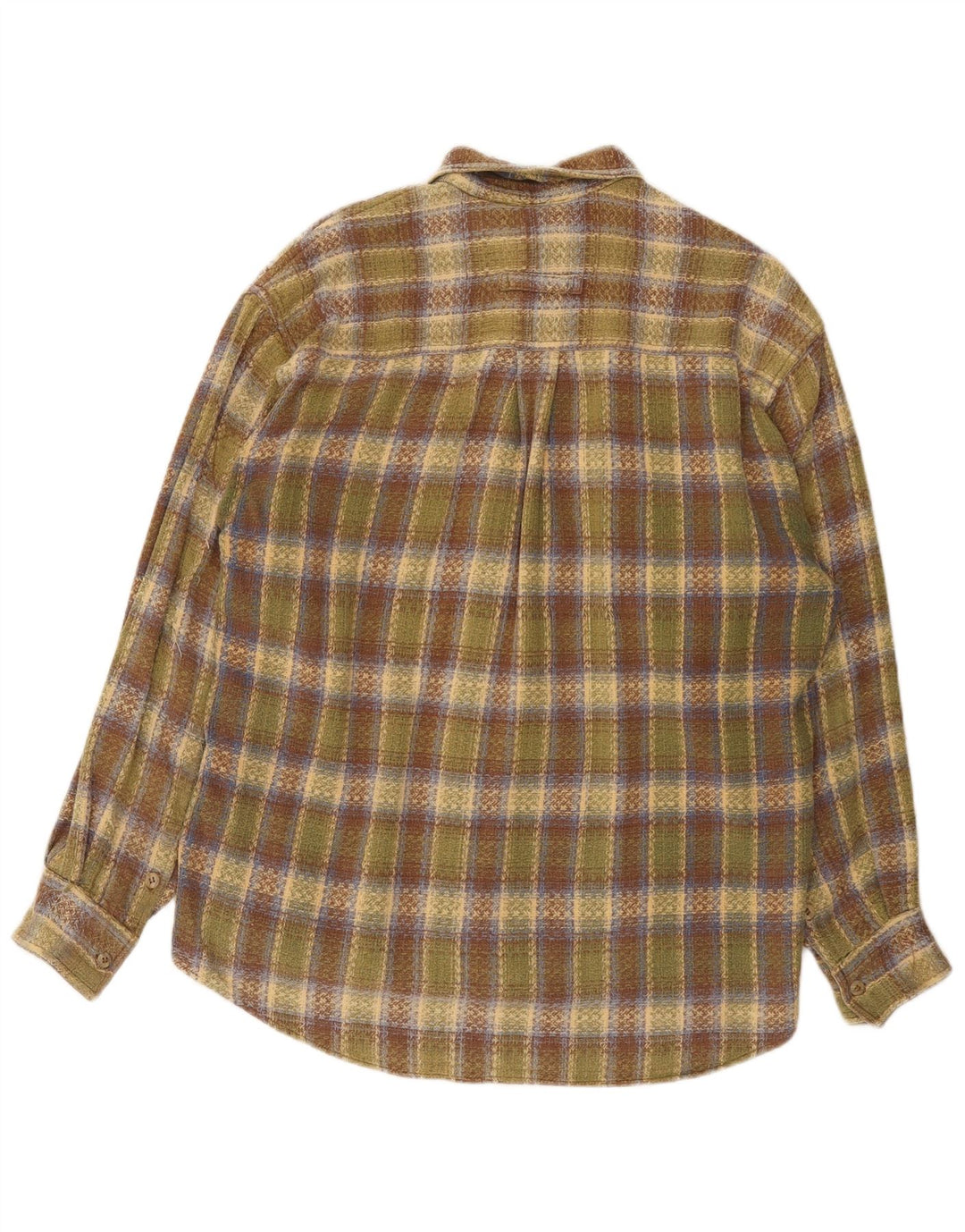 Trussardi Mens Flannel Shirt Large Green Check
