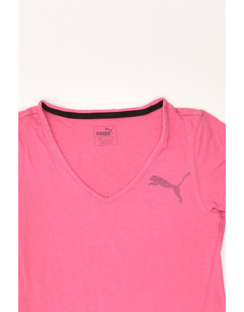 PUMA Womens T-Shirt Top UK 4 XS Pink | Vintage Puma | Thrift | Second-Hand Puma | Used Clothing | Messina Hembry 