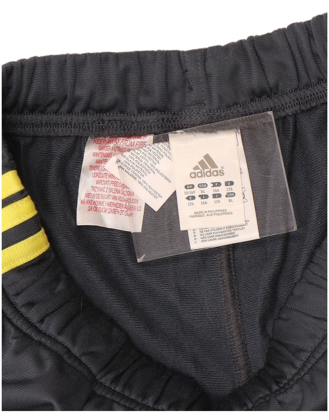 ADIDAS Boys Tracksuit Trousers 15-16 Years Grey Polyester