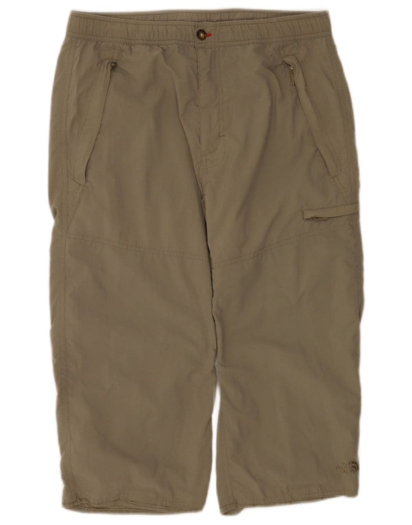The North Face Mens Cargo Capri Trousers Small W28 L18 Khaki Polyester