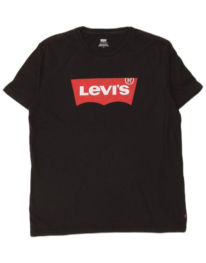 LEVI'S Mens Graphic T-Shirt Top Medium Black Cotton