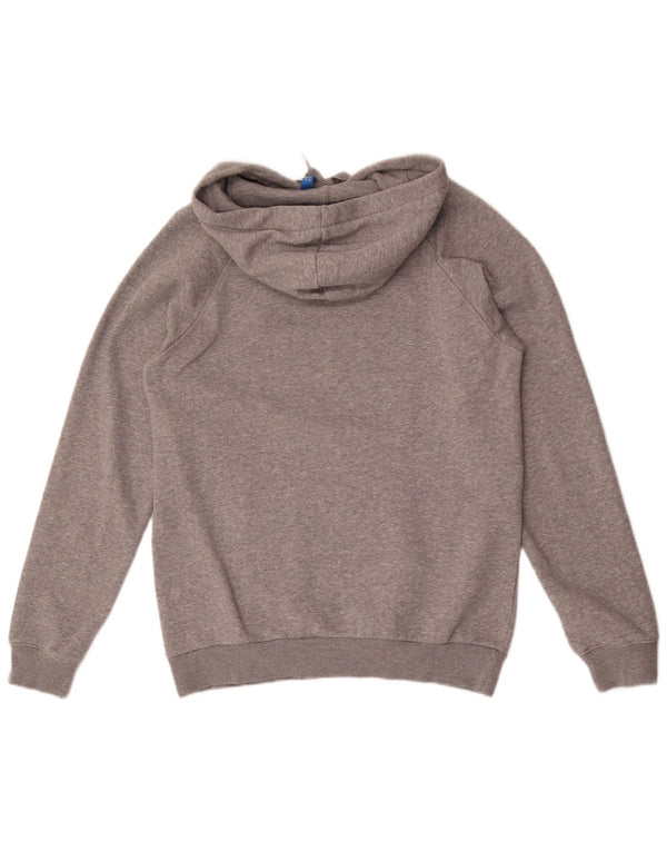 Adidas Mens Graphic Hoodie Jumper Medium Grey Flecked Cotton