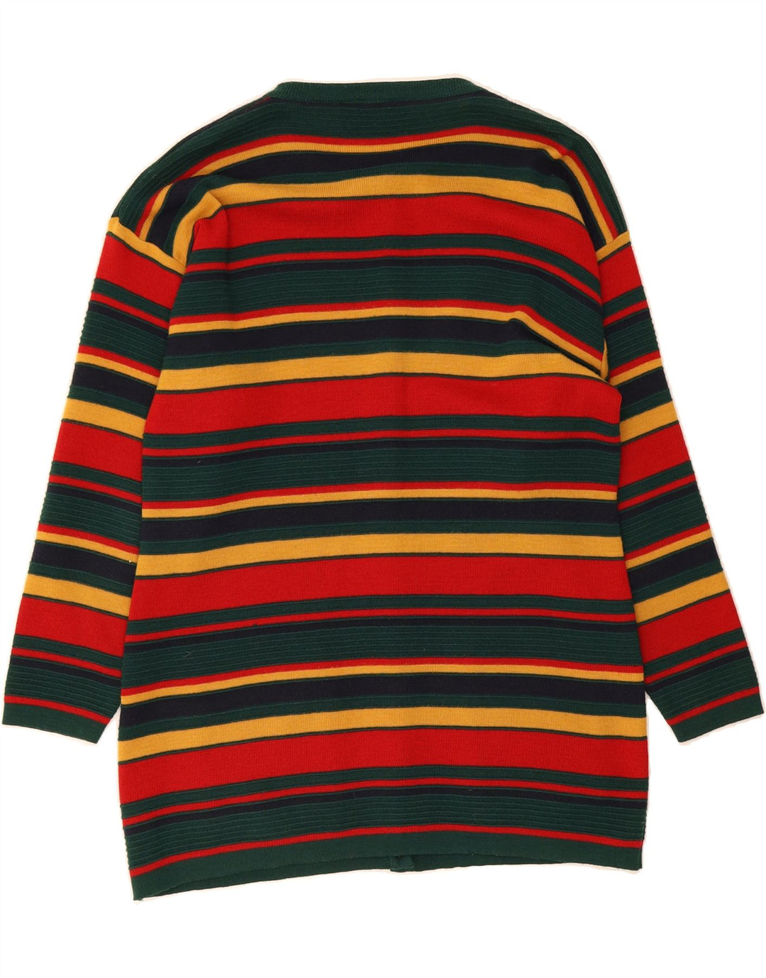 OSKAR HAUG Womens Cardigan Sweater UK 16 Large Multicoloured Striped Vintage Oskar Haug and Second-Hand Oskar Haug from Messina Hembry 