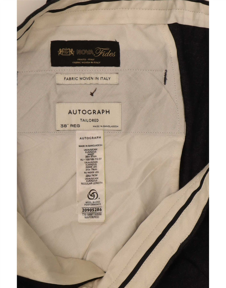 Marks & Spencer Mens Autograph Chino Trousers W38 L31 Navy Blue