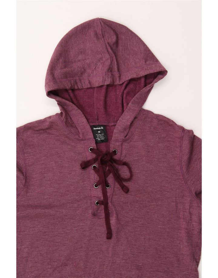 REEBOK Womens Hoodie Jumper UK 14 Medium Burgundy Polyester Vintage Reebok and Second-Hand Reebok from Messina Hembry 